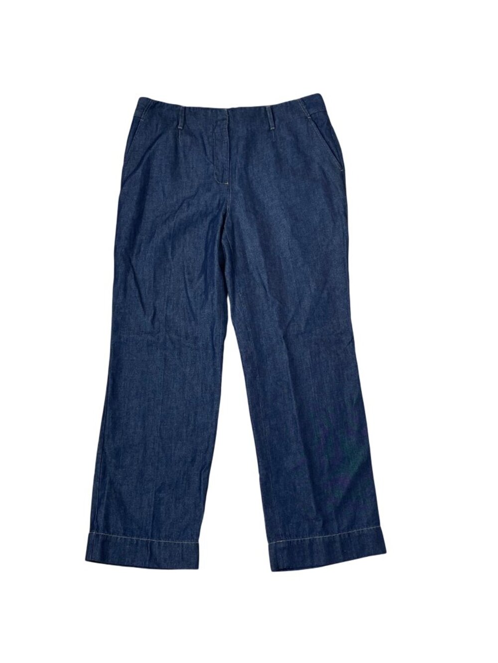 Talbots Southampton Straight Leg Pants Denim Chambray Sz 12